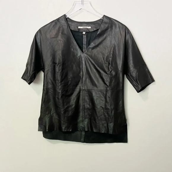 J BRAND V-neck 100% Leather Top‎ - Picture 1 of 6